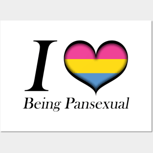 I Heart Being Pansexual Design Pride Flag Colored Heart Posters and Art